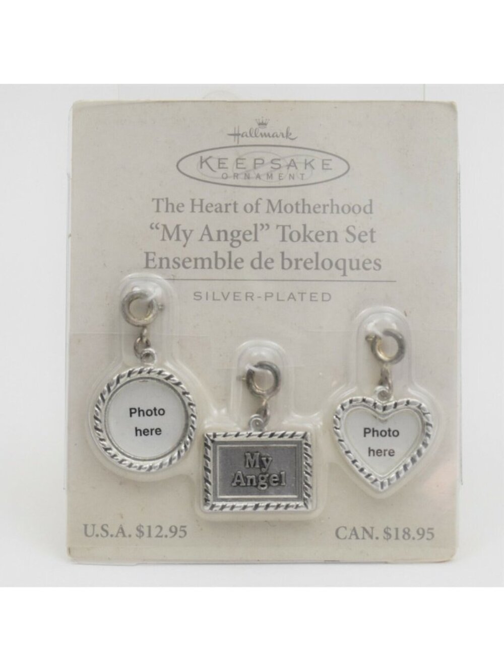 Hallmark Keepsake Charm Token Set The Heart of Motherhood My Angel Photo 3 Piece